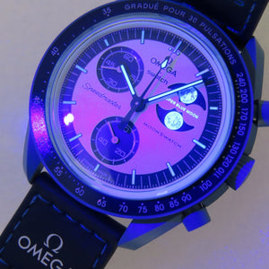 未使用 オメガ × スウォッチ  ミッショントゥザ スーパーブルー ムーンフェイズ SO33N700 クオーツ 腕時計 ナイロン/バイオセラミック ブルー 青 0956【中古】OMEGA メンズ