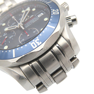 オメガ オメガ シーマスター クロノグラフ 2225.80 自動巻き 腕時計 SS ネイビー 0959【中古】OMEGA メンズ