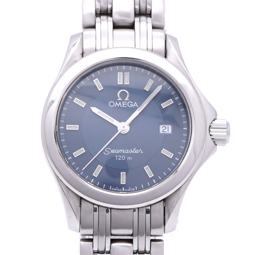オメガ シーマスター 120m 2581.82 クオーツ 腕時計 SS ブルー 青文字盤 0960【中古】OMEGA レディース