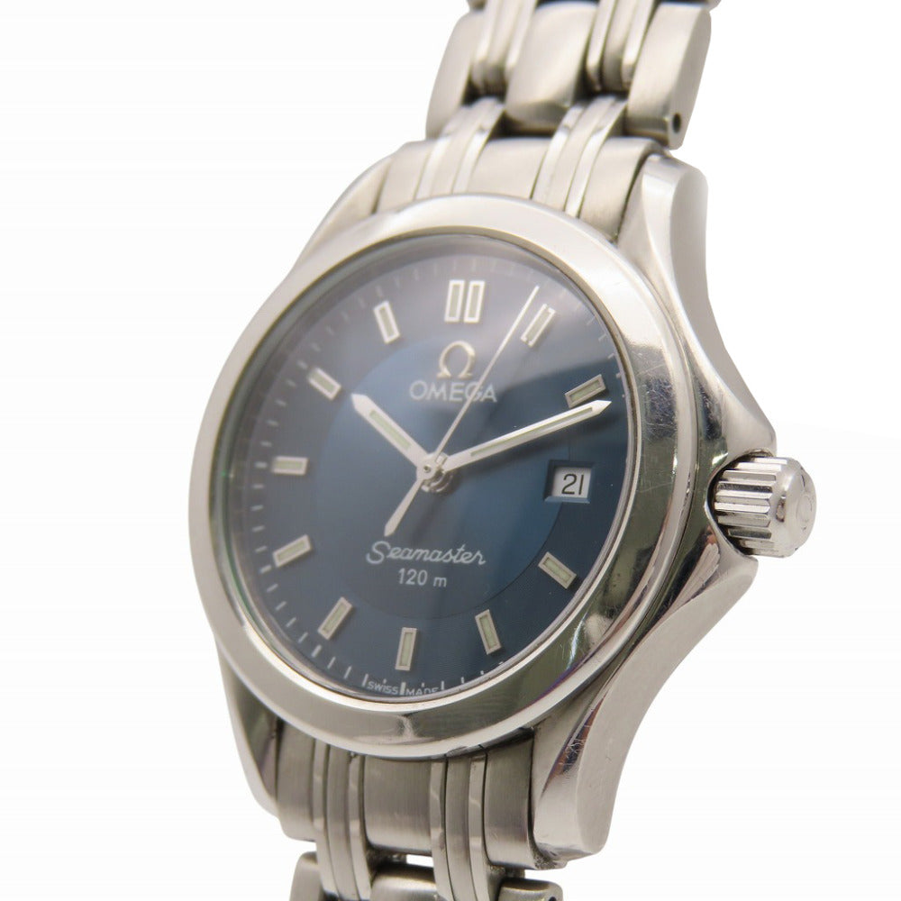 オメガ シーマスター 120m 2581.82 クオーツ 腕時計 SS ブルー 青文字盤 0960【中古】OMEGA レディース