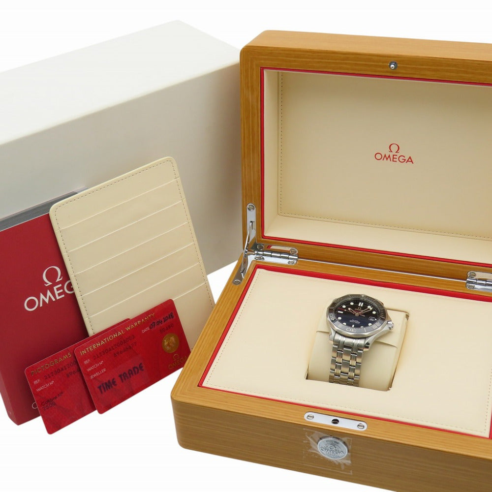 美品 オメガ シーマスター ダイバー 300M 212.30.41.20.01.003 自動巻き 腕時計 SS ブラック 黒文字盤 0961【中古】OMEGA メンズ