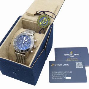 新品同様 ブライトリング スーパーオーシャン ヘリテージII A13313 自動巻き 腕時計 SS ブラック 黒文字盤 0963【中古】BREITLING メンズ