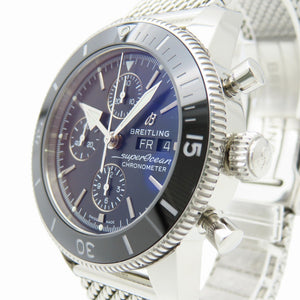 新品同様 ブライトリング スーパーオーシャン ヘリテージII A13313 自動巻き 腕時計 SS ブラック 黒文字盤 0963【中古】BREITLING メンズ
