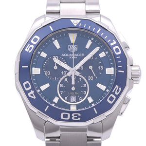 美品 タグホイヤー アクアレーサー クロノグラフ CAY111B クオーツ 腕時計 ステンレススチール ブルー 青文字盤 0964【中古】TAG HEUER メンズ