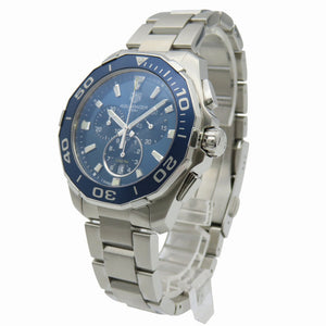 美品 タグホイヤー アクアレーサー クロノグラフ CAY111B クオーツ 腕時計 ステンレススチール ブルー 青文字盤 0964【中古】TAG HEUER メンズ