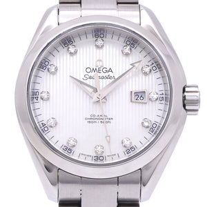 美品 オメガ シーマスター アクアテラ 12Pダイヤ コーアクシャル 231.10.34.20.55.001 自動巻き 腕時計 ダイヤモンド ホワイトシェル 0967【中古】OMEGA レディース