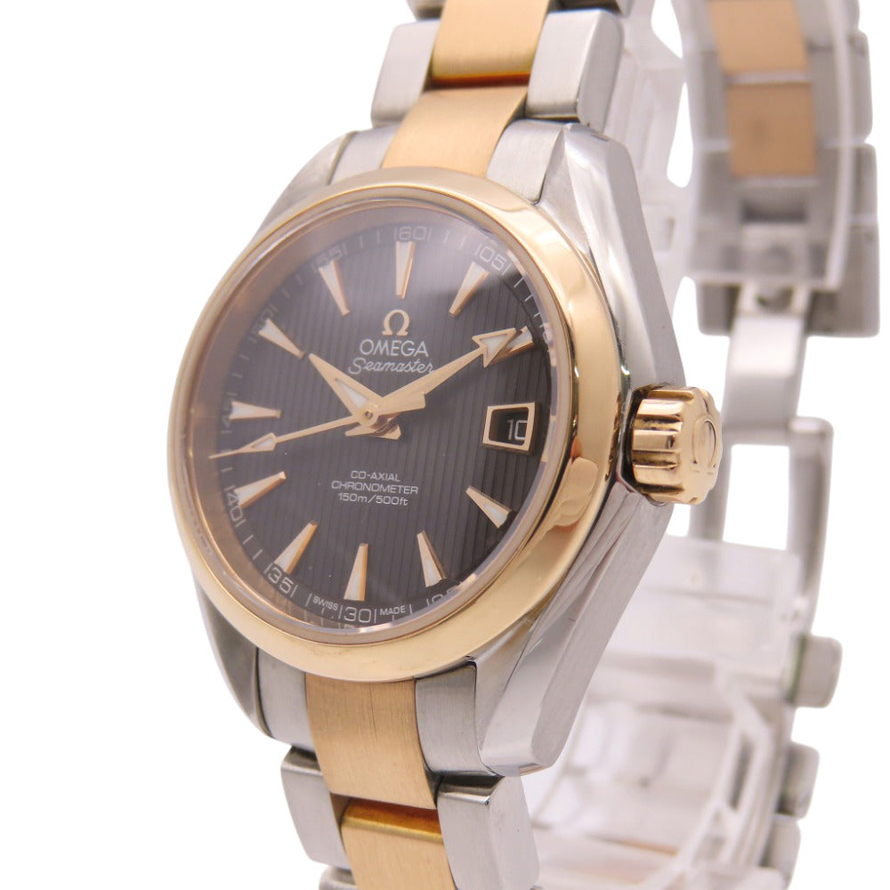 新品同様 オメガ シーマスター アクアテラ K18PG/SS コーアクシャル 231.20.30.20.06.001 自動巻き 腕時計 ピンクゴールド/ステンレススチール グレー 0968【中古】OMEGA レディース