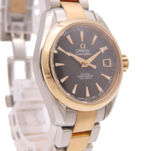新品同様 オメガ シーマスター アクアテラ K18PG/SS コーアクシャル 231.20.30.20.06.001 自動巻き 腕時計 ピンクゴールド/ステンレススチール グレー 0968【中古】OMEGA レディース