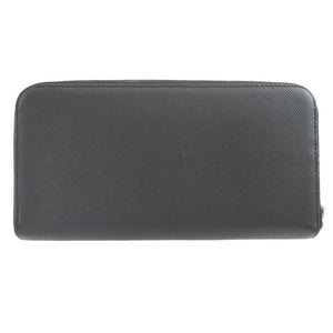 美品 プラダ サフィアーノレザー ブラック 黒 ラウンドファスナー長財布 財布 1000【中古】PRADA