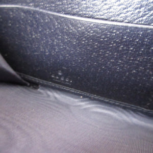 美品 グッチ オフィディア 523154 GGスプリーム レザー ベージュ ネイビー 紺 ラウンドファスナー長財布 財布 1001【中古】GUCCI