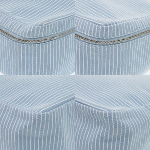 新品同様 エルメス カブリオル トゥーゴー バッグ MM コットン ホワイト ブルー 水 1009 ポーチ【中古】HERMES