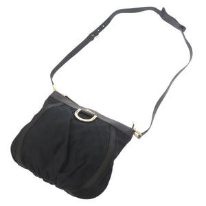 美品 グッチ アビー GGキャンバス レザー 203257 ブラック ショルダーバッグ 黒 1016【中古】GUCCI