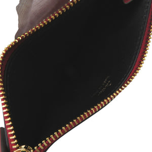 新品同様 カルティエ コインケース カードホルダー 小銭入れ レザー ボルドー 1041【中古】CARTIER