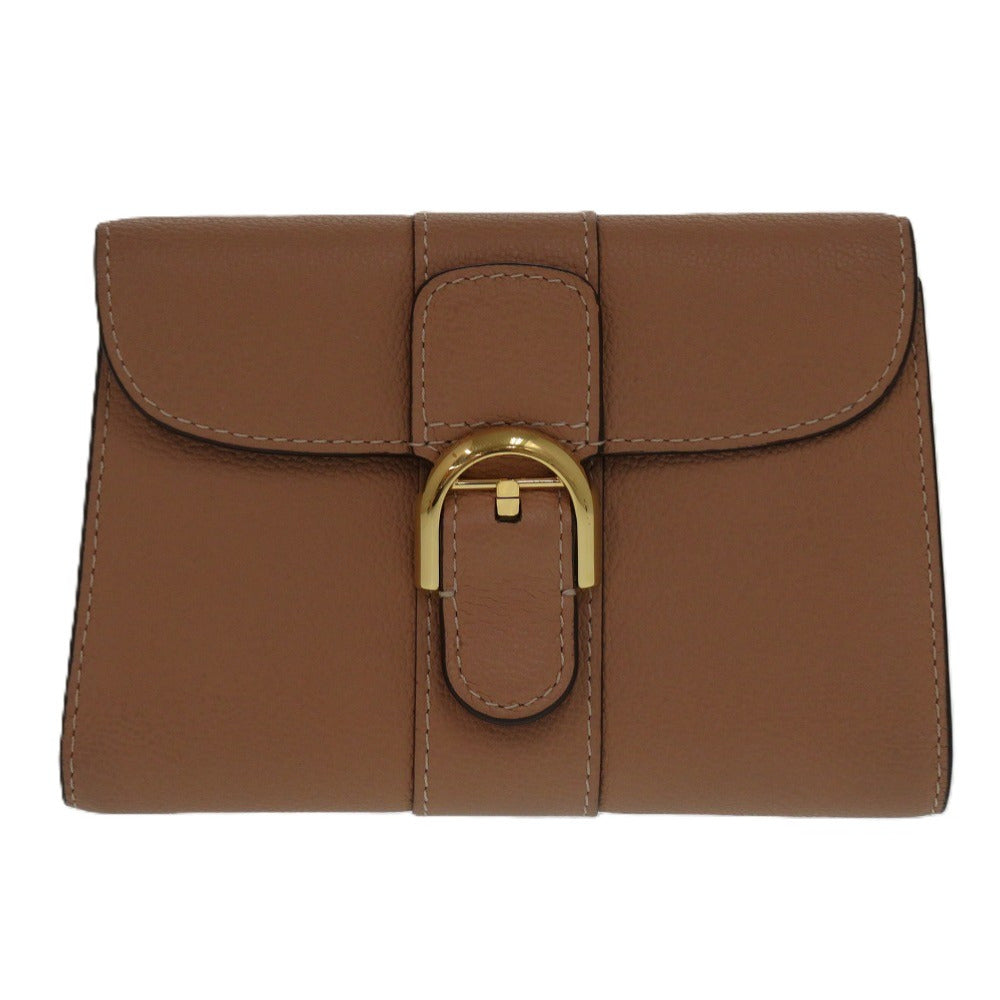 美品 デルボー ブリヨン AB0493 カーフ テンダーベージュ 1045 三つ折り財布【中古】DELVAUX