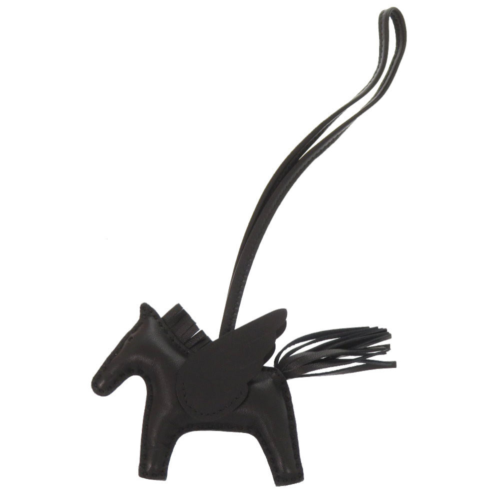 美品 エルメス ロデオペガサスPM アニョーミロ ソーブラック Z刻印(2021年製) バッグチャーム 黒 1052【中古】HERMES