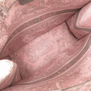 クリスチャンディオール ブックトート ラージ キャンバス ピンク トートバッグ 1058【中古】Christian Dior