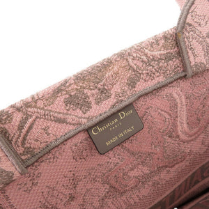 クリスチャンディオール ブックトート ラージ キャンバス ピンク トートバッグ 1058【中古】Christian Dior