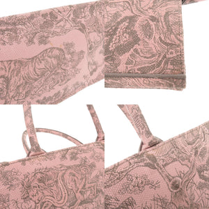 クリスチャンディオール ブックトート ラージ キャンバス ピンク トートバッグ 1058【中古】Christian Dior