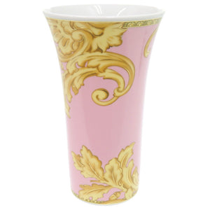 未使用 ヴェルサーチ 花瓶 Les reves Byzantins ポーセリン 磁器 ピンク/イエロー 1082【中古】VERSACE