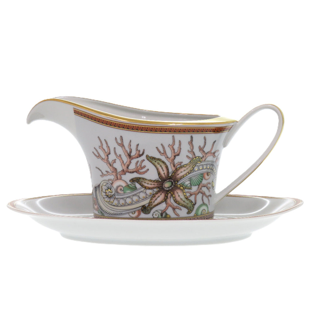 未使用品 ヴェルサーチ Ikarus Vanity rosen thal ローゼンタール 食器 陶器 オレンジ 1084 ソーサー&ポット【中古】VERSACE