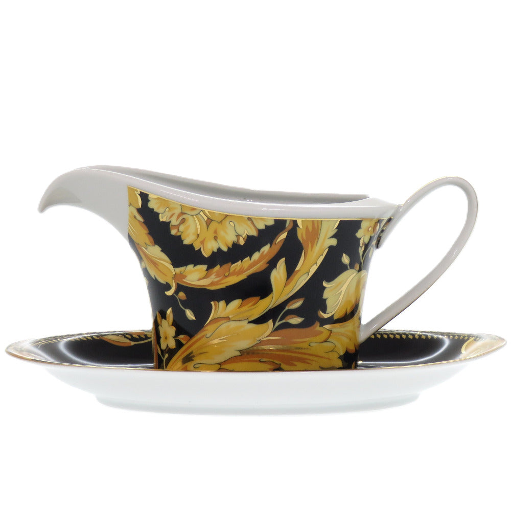 未使用品 ヴェルサーチ Ikarus Vanity rosen thal ローゼンタール 食器 陶器 ブラック ソーサー&ポット【中古】VERSACE