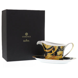 未使用品 ヴェルサーチ Ikarus Vanity rosen thal ローゼンタール 食器 陶器 ブラック ソーサー&ポット【中古】VERSACE