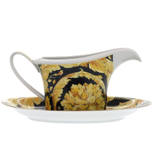 未使用品 ヴェルサーチ Ikarus Vanity rosen thal ローゼンタール 食器 陶器 ブラック ソーサー&ポット【中古】VERSACE