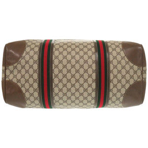 グッチ オールドグッチ GGプラス シェリーライン 001 25 424 GGスプリーム ブラウン 茶 ボストンバッグ 1092【中古】GUCCI