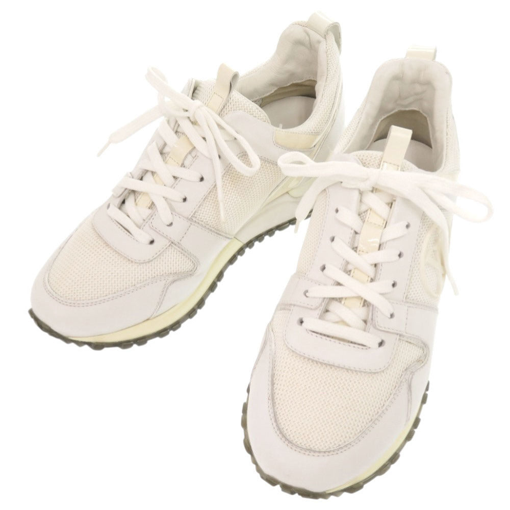 美品 ルイ ヴィトン ランアウェイ LVロゴ サイズ36 レザー ホワイト スニーカー LV 1097【中古】LOUIS VUITTON