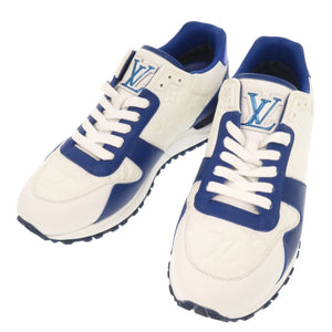 美品 ルイ ヴィトン ランアウェイ サイズ7 レザー ホワイト ブルー スニーカーLV 1098【中古】LOUIS VUITTON メンズ