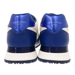 美品 ルイ ヴィトン ランアウェイ サイズ7 レザー ホワイト ブルー スニーカーLV 1098【中古】LOUIS VUITTON メンズ