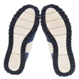 美品 ルイ ヴィトン ランアウェイ サイズ7 レザー ホワイト ブルー スニーカーLV 1098【中古】LOUIS VUITTON メンズ