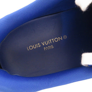 美品 ルイ ヴィトン ランアウェイ サイズ7 レザー ホワイト ブルー スニーカーLV 1098【中古】LOUIS VUITTON メンズ