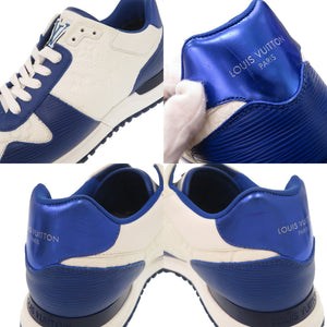 美品 ルイ ヴィトン ランアウェイ サイズ7 レザー ホワイト ブルー スニーカーLV 1098【中古】LOUIS VUITTON メンズ