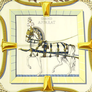 新品同様 エルメス カレ90 GRAND APPARAT グラン アパラ シルク マルチカラー スカーフ 1099【中古】HERMES