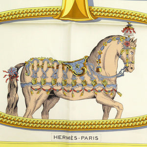 新品同様 エルメス カレ90 GRAND APPARAT グラン アパラ シルク マルチカラー スカーフ 1099【中古】HERMES