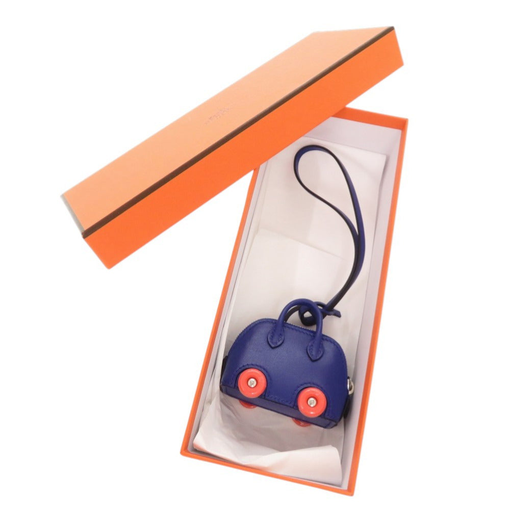 未使用品 エルメス ボリード オン ホイールズ ヴォースイフト ブルーサフィール シルバー金具 B刻印(2023年製) バッグチャーム キーホルダー 1106【中古】HERMES