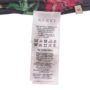 美品 グッチ ケン スコット プリント レーヨン コットン ブラック 黒 ロングスカート 1113【中古】GUCCI