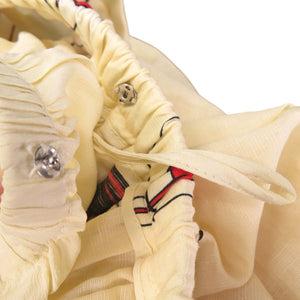 美品 グッチ フレアスカート ヨット 総柄 帆船 661553 ロングスカート コットン 麻 シルク アイボリー 1114【中古】GUCCI