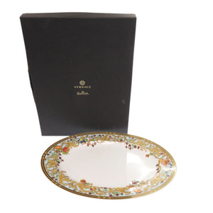 未使用 ヴェルサーチ プレート Le jardin de Versace ル ジャルダン 大皿 ポーセリン 磁器 ゴールド 食器 水色 1121【中古】VERSACE