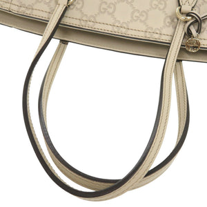 美品 グッチ 353119 グッチシマレザー アイボリー ハンドバッグ 1142【中古】GUCCI