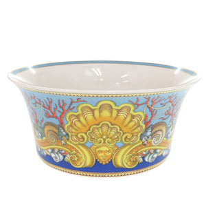 未使用 ヴェルサーチ サラダボウル Les Tresors de la Me ポーセリン 磁器 ブルー イエロー 食器 1143【中古】VERSACE