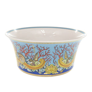 未使用 ヴェルサーチ サラダボウル Les Tresors de la Me ポーセリン 磁器 ブルー イエロー 食器 1143【中古】VERSACE