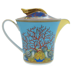 未使用品 ヴェルサーチ Les Tresors de la Me Rosenthal ローゼンタール 食器 陶器 ブルー 1144 ティーポット【中古】VERSACE