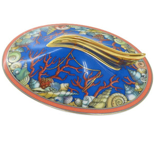 未使用品 ヴェルサーチ Les Tresors de la Me Rosenthal ローゼンタール 食器 陶器 ブルー 1144 ティーポット【中古】VERSACE