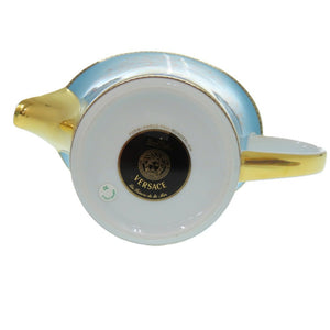 未使用品 ヴェルサーチ Les Tresors de la Me Rosenthal ローゼンタール 食器 陶器 ブルー 1144 ティーポット【中古】VERSACE