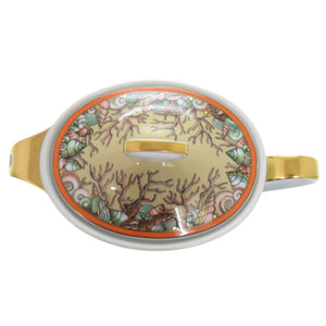 未使用 ヴェルサーチ ポット Etoiles de la Mer ポーセリン 磁器 オレンジ 1145【中古】VERSACE