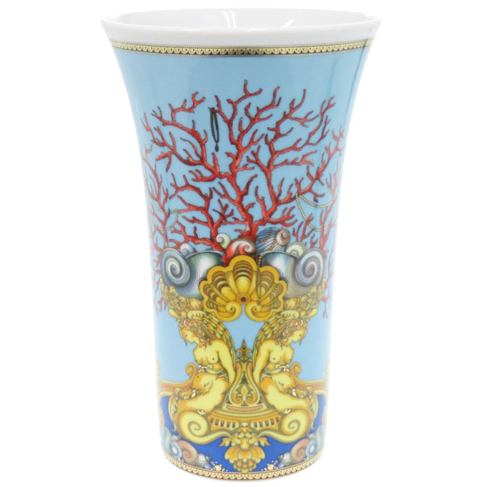 未使用 ヴェルサーチ 花瓶 Vasenserie Les Tresors de la Mer サンゴ 巻貝 ポーセリン 磁器 マルチカラー 1149【中古】VERSACE