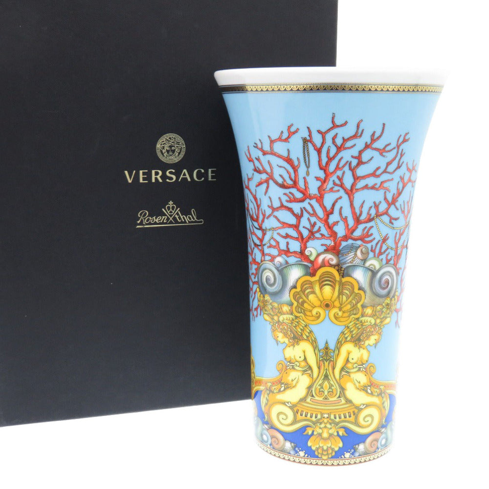 未使用 ヴェルサーチ 花瓶 Vasenserie Les Tresors de la Mer サンゴ 巻貝 ポーセリン 磁器 マルチカラー 1150【中古】VERSACE