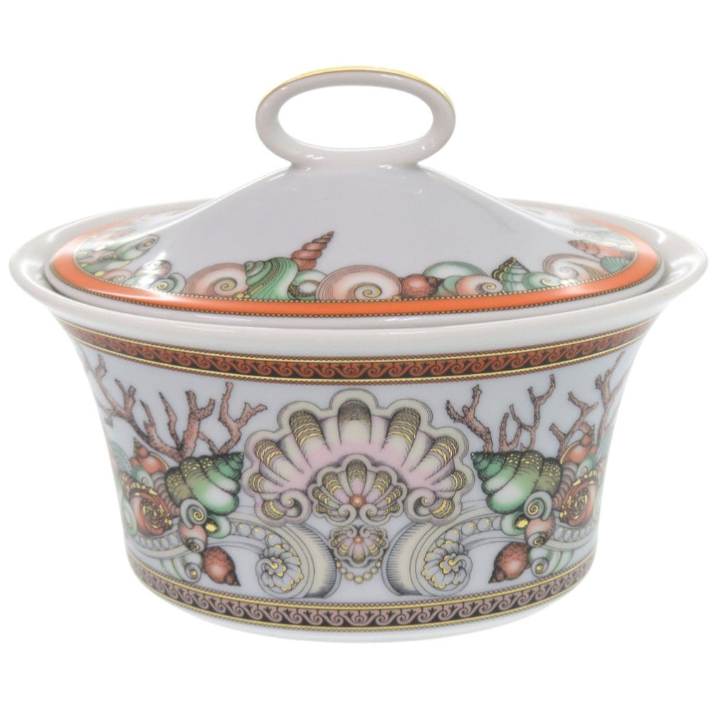 未使用 ヴェルサーチ シュガーボウル サンゴ 巻貝 Etoiles de la Mer ポーセリン 磁器 マルチカラー 1160【中古】VERSACE